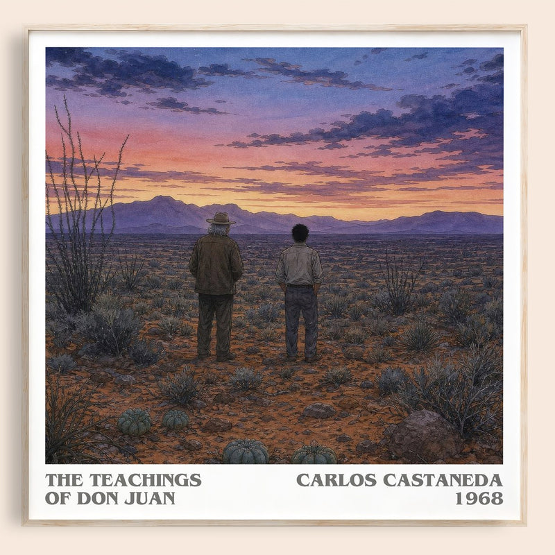 The Teachings Of Don Juan literary book poster by Carlos Castaneda – framed literary art print
