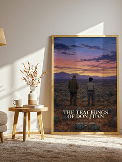 The Teachings Of Don Juan watercolour print in frame leaning in hallway – non fiction wall art