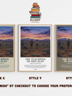 The Teachings Of Don Juan Bookish Wall Art by Carlos Castaneda – Style X, Y and Z side by side – choose your finish