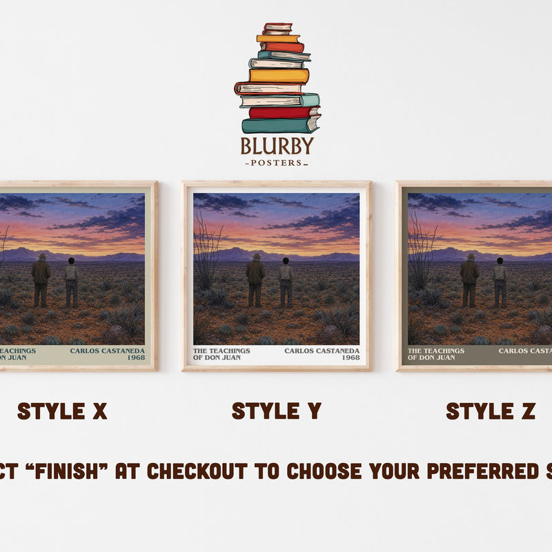 The Teachings Of Don Juan literary print in frame leaning in hallway – non fiction wall art