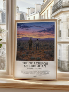 The Teachings Of Don Juan Bookish Wall Art by Carlos Castaneda – framed print by a bright window