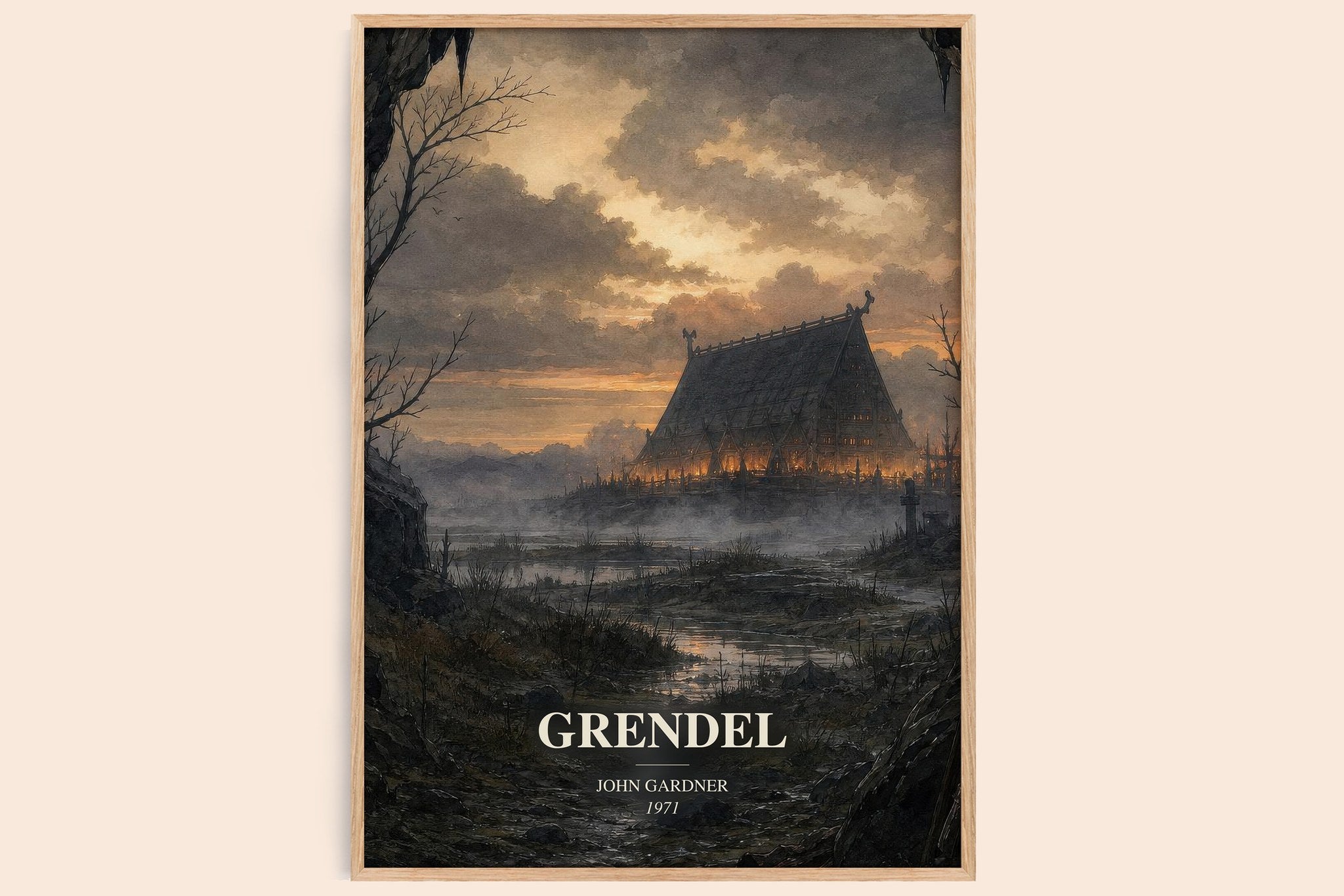 Grendel Book Watercolour Illustration by John Gardner