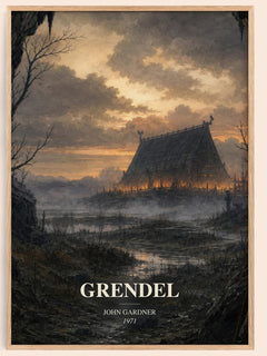 Grendel watercolour book poster by John Gardner – framed literary art print