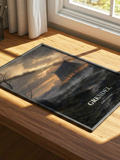 Grendel watercolour book poster framed on wall – literary fiction wall art