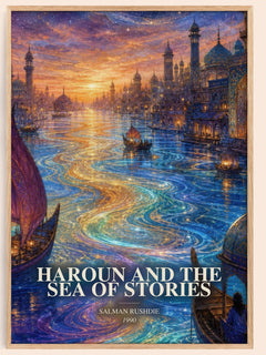Haroun and the Sea of Stories watercolour book poster by Salman Rushdie – framed literary art print
