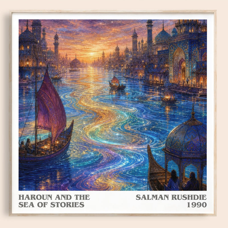 Haroun and the Sea of Stories literary book poster by Salman Rushdie – framed literary art print