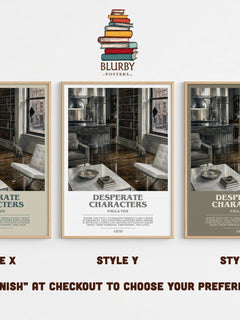 Desperate Characters Bookish Wall Art by Paula Fox – Style X, Y and Z side by side – choose your finish