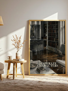 Desperate Characters watercolour print in frame leaning in hallway – literary fiction wall art