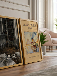 Desperate Characters watercolour print framed by window – literary home decor