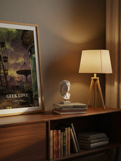 Geek Love watercolour print on bookshelf – Katherine Dunn fan gift