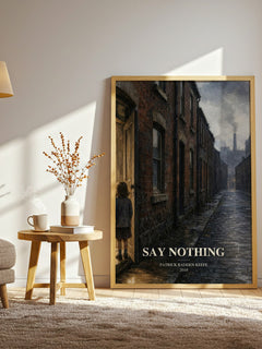Say Nothing watercolour print in frame leaning in hallway – non fiction wall art
