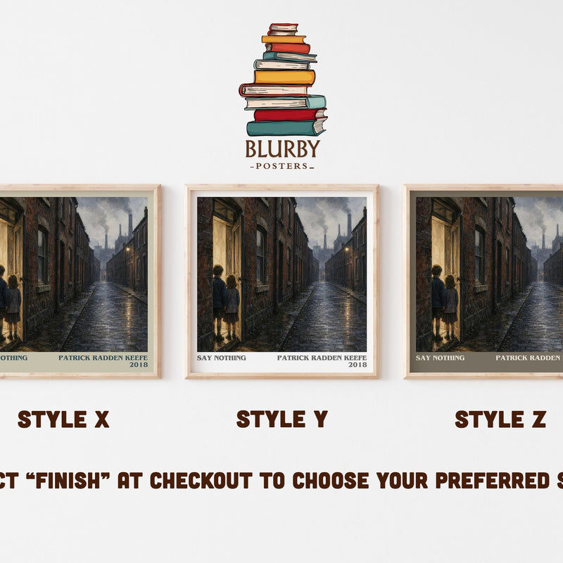Say Nothing literary print in frame leaning in hallway – non fiction wall art