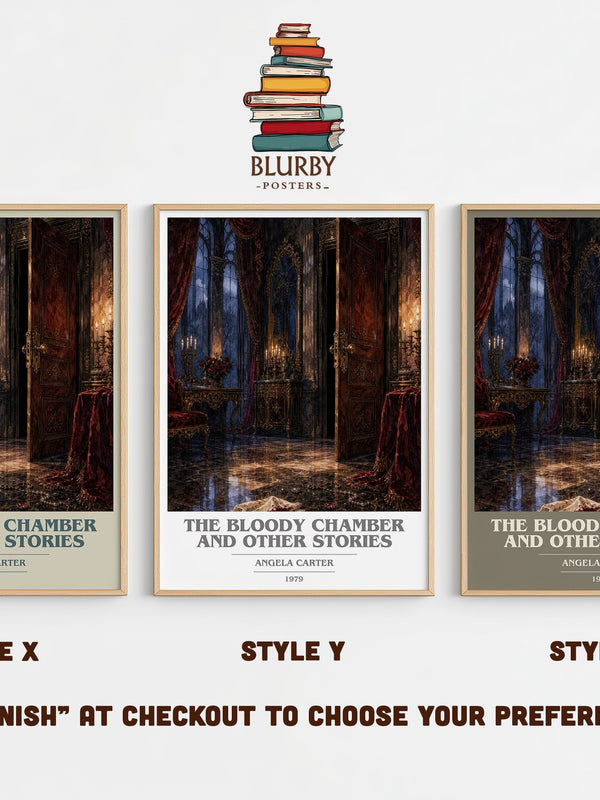 The Bloody Chamber And Other Stories book cover print in frame leaning in hallway – literary fiction wall art