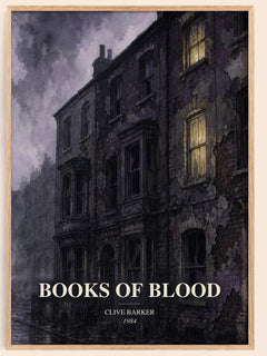 Books of Blood watercolour book poster by Clive Barker – framed literary art print