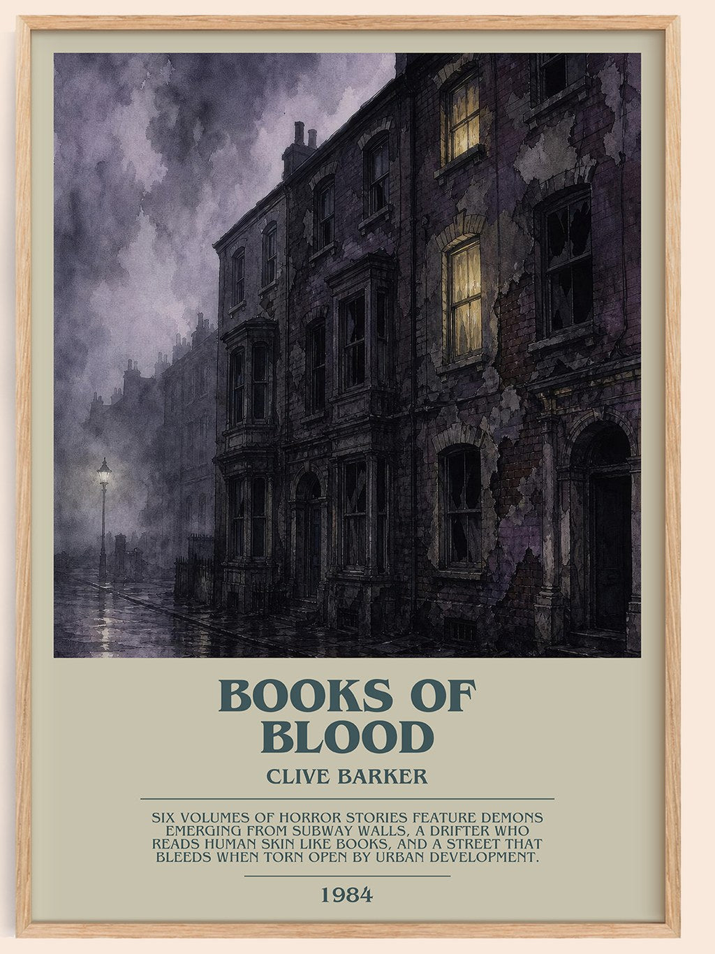 Books of Blood Bookish Wall Art by Clive Barker – framed poster