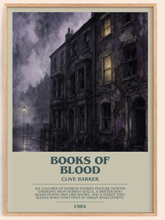 Books of Blood Bookish Wall Art by Clive Barker – framed poster