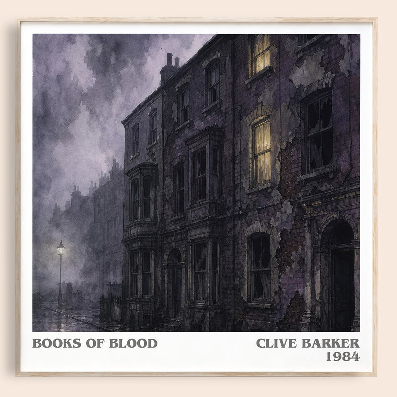 Books of Blood literary book poster by Clive Barker – framed literary art print