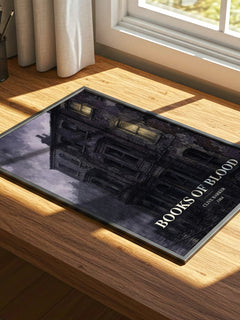 Books of Blood watercolour book poster framed on wall – horror wall art