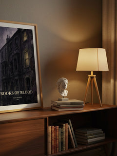 Books of Blood watercolour print on bookshelf – Clive Barker fan gift