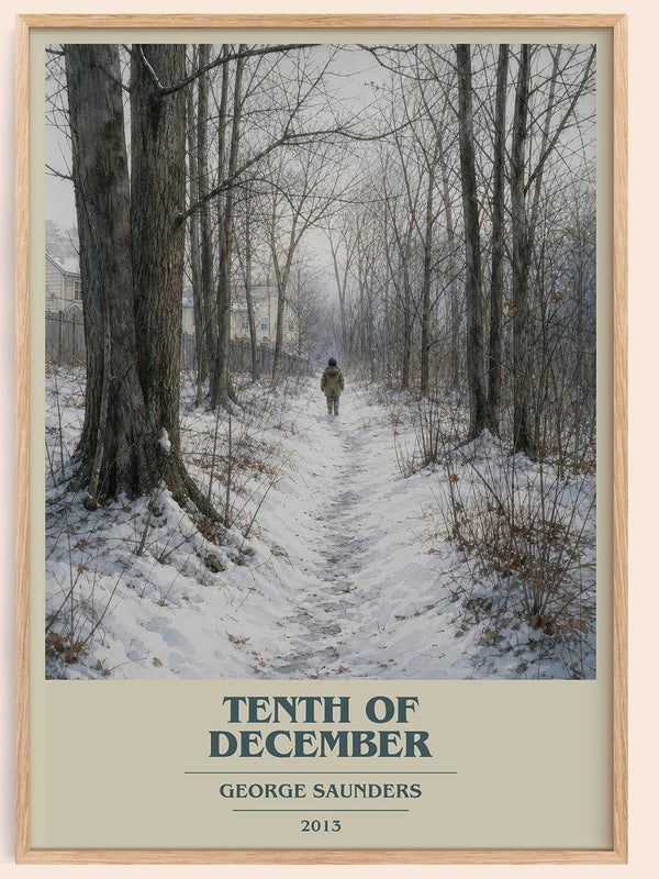 Tenth of December book cover book poster by George Saunders – framed literary art print