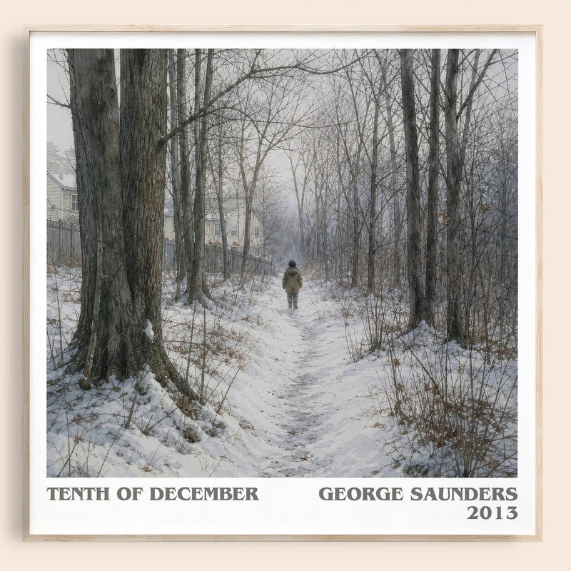 Tenth of December literary book poster by George Saunders – framed literary art print
