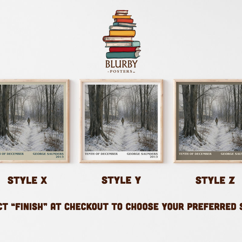 Tenth of December literary print in frame leaning in hallway – literary fiction wall art