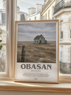 Obasan Bookish Wall Art by Joy Kogawa – framed print by a bright window