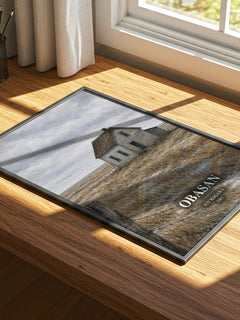 Obasan watercolour book poster framed on wall – historical fiction wall art