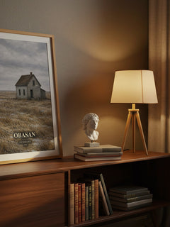 Obasan watercolour print on bookshelf – Joy Kogawa fan gift