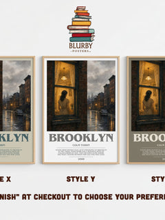 Brooklyn Bookish Wall Art by Colm Toibin – Style X, Y and Z side by side – choose your finish