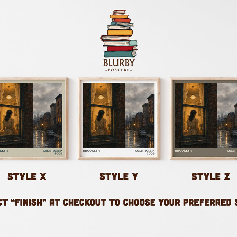 Brooklyn literary print in frame leaning in hallway – literary fiction wall art