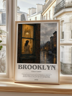 Brooklyn Bookish Wall Art by Colm Toibin – framed print by a bright window