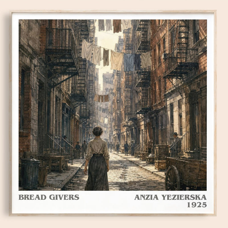 Bread Givers literary book poster by Anzia Yezierska – framed literary art print