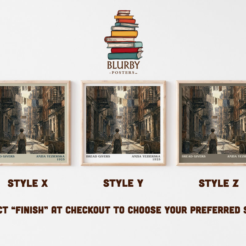 Bread Givers literary print in frame leaning in hallway – literary fiction wall art
