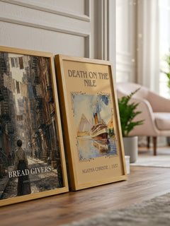 Bread Givers watercolour print framed by window – literary home decor