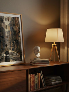Bread Givers watercolour print on bookshelf – Anzia Yezierska fan gift