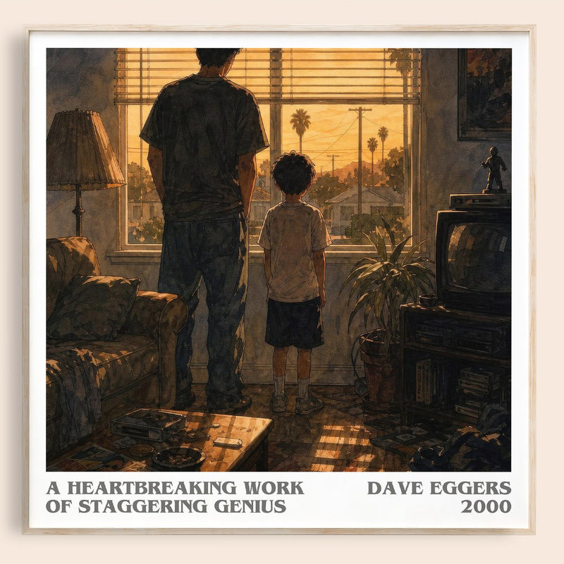 A Heartbreaking Work of Staggering Genius literary book poster by Dave Eggers – framed literary art print