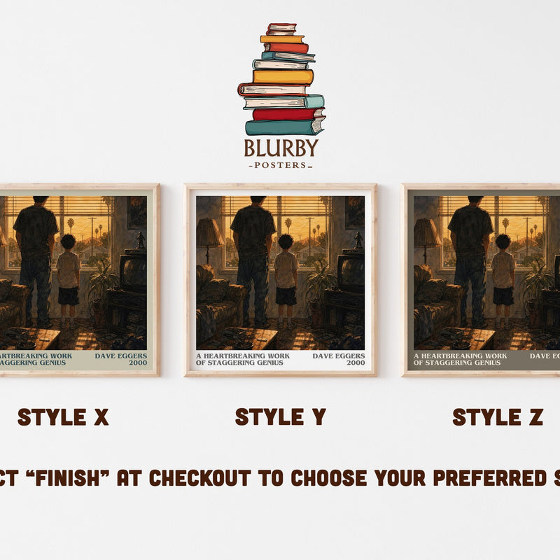 A Heartbreaking Work of Staggering Genius literary print in frame leaning in hallway – memoir wall art