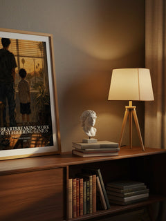 A Heartbreaking Work of Staggering Genius watercolour print on bookshelf – Dave Eggers fan gift
