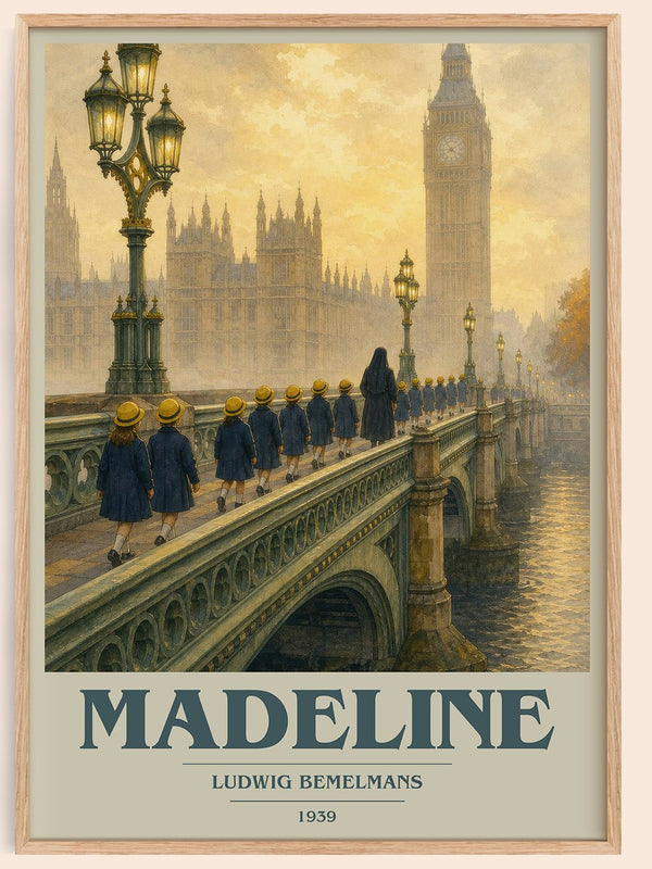 Madeline book cover book poster by Ludwig Bemelmans – framed literary art print