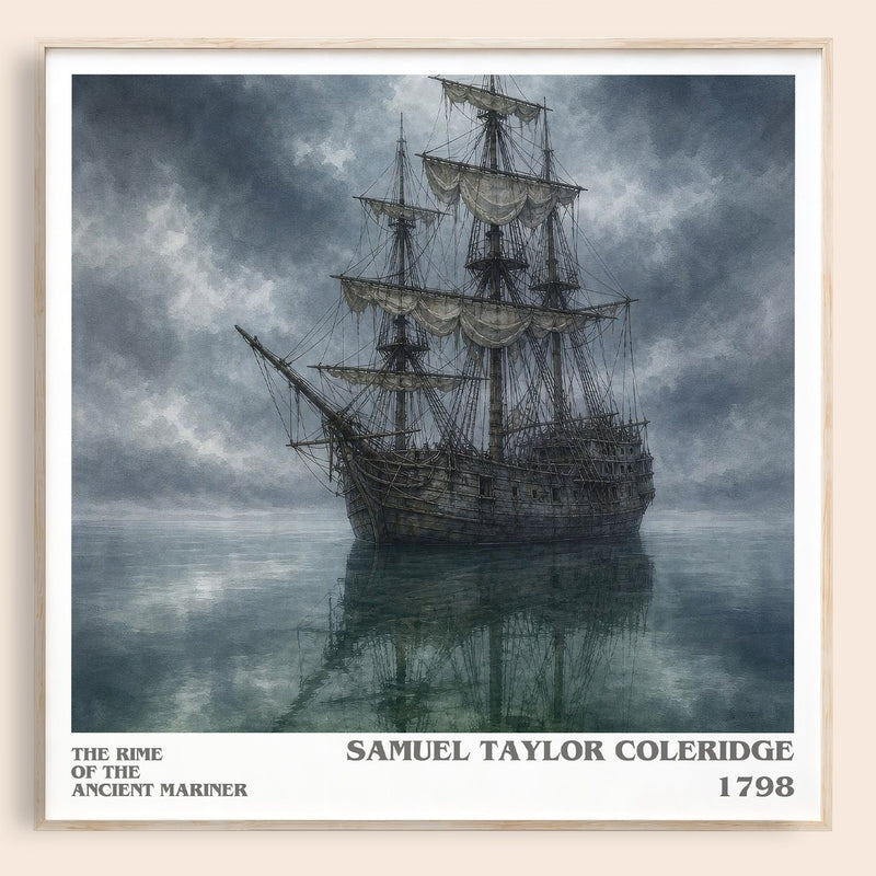 The Rime of the Ancient Mariner literary book poster by Samuel Taylor Coleridge – framed literary art print