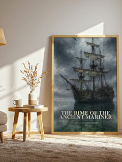 The Rime of the Ancient Mariner watercolour print in frame leaning in hallway – poetry wall art