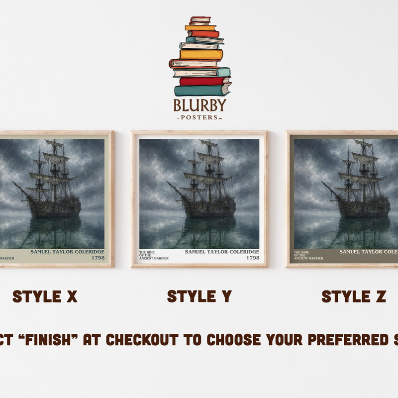 The Rime of the Ancient Mariner literary print in frame leaning in hallway – poetry wall art