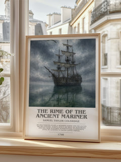 Rime of the Ancient Mariner Bookish Wall Art by S. Coleridge – framed print by a bright window