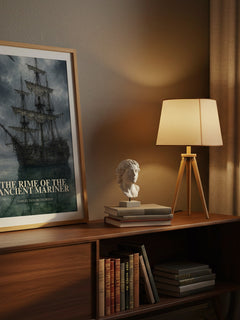 The Rime of the Ancient Mariner watercolour print on bookshelf – Samuel Taylor Coleridge fan gift