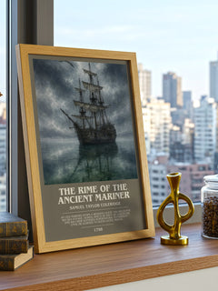 Rime of the Ancient Mariner Bookish Wall Art by S. Coleridge – framed print on a city-view windowsill