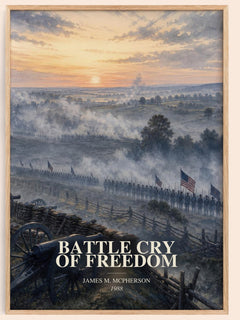 Battle Cry of Freedom watercolour book poster by James M. McPherson – framed literary art print