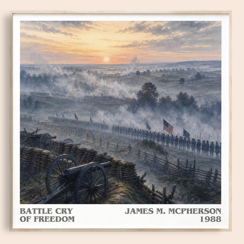 Battle Cry of Freedom literary book poster by James M. McPherson – framed literary art print