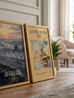 Battle Cry of Freedom watercolour print framed by window – literary home decor