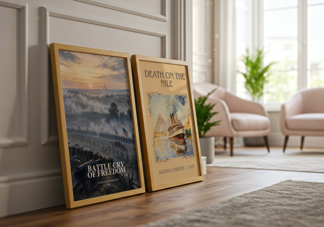 Battle Cry of Freedom watercolour print framed by window – literary home decor